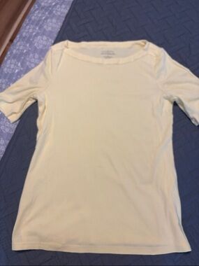 Talbots yellow Short Sleeve Boatneck weekend tee
